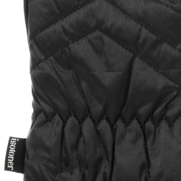 Isotoner Women’s Black SleekHeat touchscreen capability Quilted Gloves S… - Picture 2 of 9